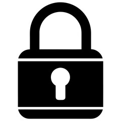 Lock vector clean black silhouette design white background