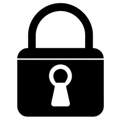 Lock vector clean black silhouette design white background