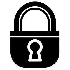 Lock vector clean black silhouette design white background
