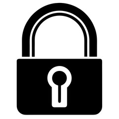 Lock vector clean black silhouette design white background