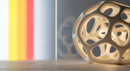 Obraz premium Abstract 3D Printed Geometric Orb Lighting Design