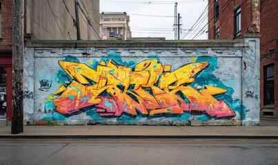 Naklejka premium Urban street art mural