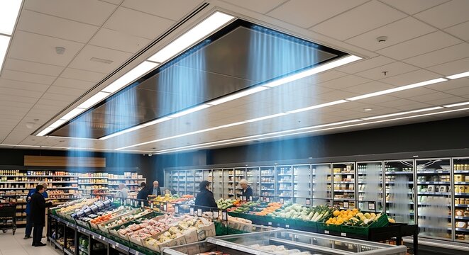 Modern Supermarket with Advanced Air Circulation System.