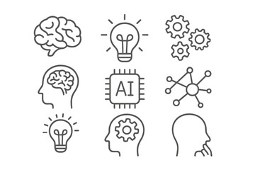 Exploring the concepts of artificial intelligence and human cognition through icons and symbols