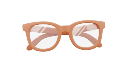 3d icon of trendy eyewear with round frames isolated on transparent background, offering a stylish and fashionable look for vision correction and eye protection