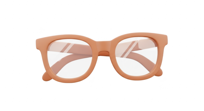 3d icon of trendy eyewear with round frames isolated on transparent background, offering a stylish and fashionable look for vision correction and eye protection