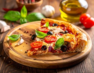 close up of delicious pizza