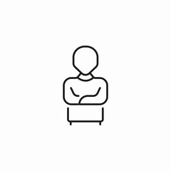 crossed arms person icon sign vector