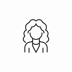 curly hair woman icon sign vector