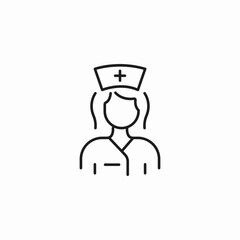 female nurse in uniform icon sign vector