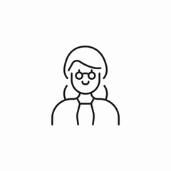 female lawyer glasses icon sign vector
