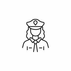 female police officer icon sign vector