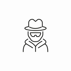 hacker incognito hoodie icon sign vector