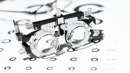 Obraz premium Frame for checking vision and also for selecting glasses.