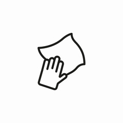 hand wiping surface icon sign vector