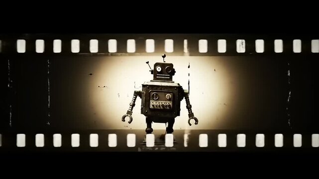 Vintage Robot Film Reel.