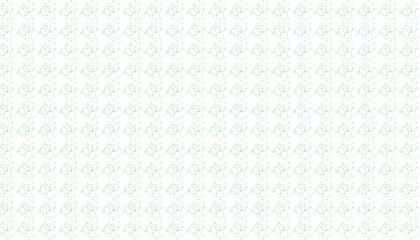 Repeating pattern of light green abstract floral shapes on white