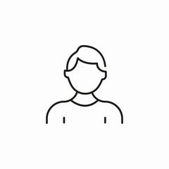short hair man icon sign vector