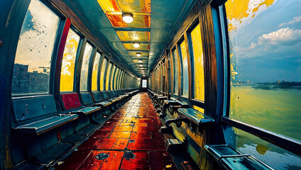 An image depicting the passage of time with vivid colors. AI generated illustration. 
