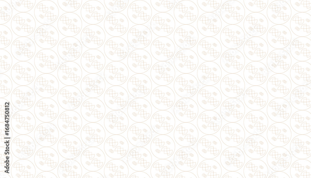 Poster seamless pattern of interlocking circles with geometric motifs