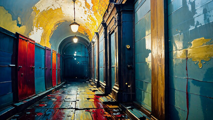 An image depicting the passage of time with vivid colors. AI generated illustration. 