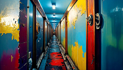 An image depicting the passage of time with vivid colors. AI generated illustration. 