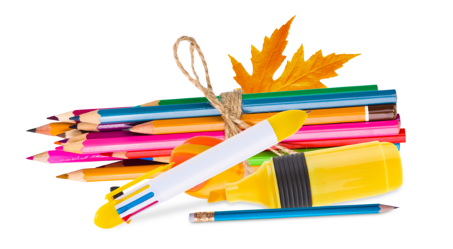 assorted school supplies for learning and creativity