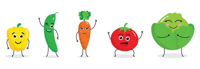 Illustration vector graphic cartoon character of cute. Vegetables cartoon, suitable for children book illustration, poster and etc. 