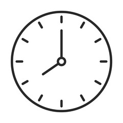 Clock line icon showing time element for schedule and alarm clip art.