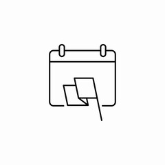 calendar with flags icon sign vector