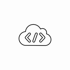 cloud code hosting icon sign vector