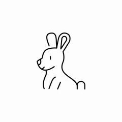 cute bunny animal icon sign vector