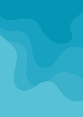 Abstract wavy layered background in blue tones, minimal modern style for design or presentations