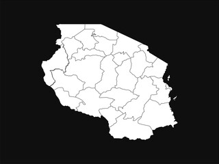 Tanzania map vector illustration on black background