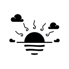 sunset icon vector design template elegant style