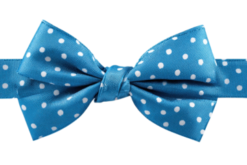 blue polka dot bow isolated on white