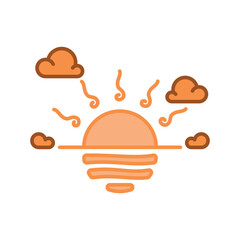 sunset icon vector design template elegant style