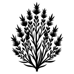 Sagebrush vector clean black silhouette design white background
