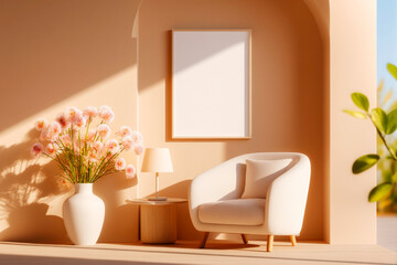 Bright and modern reading space with a large armchair