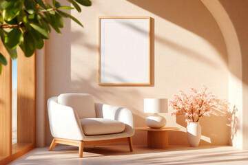 Chic and inviting reading nook with a plush armchair