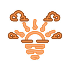 sunset icon vector design template elegant style