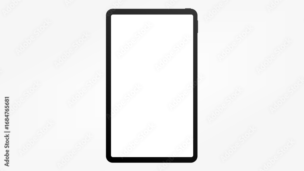 Poster modern black tablet computer with blank horizontal screen isolated on white background. vector