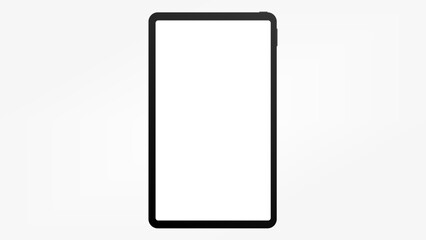 Modern black tablet computer with blank horizontal screen isolated on white background. vector