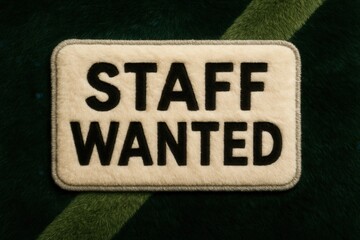 Staff wanted recruitment banner with strong impact, modern and stylish design, ideal for urgent job offer promotion.