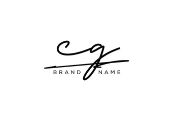 CG letter elegant cursive beauty handwriting logo.
