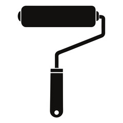 Roller brush vector clean black silhouette design white background