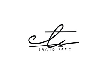 CT letter elegant cursive beauty handwriting logo.