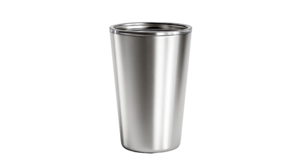 Stainless steel tumbler, cylindrical shape, with lid