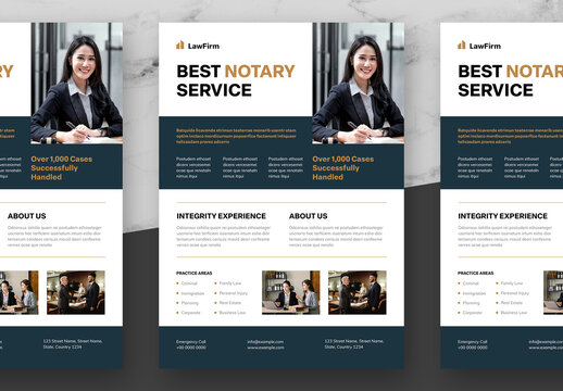 Blue And Brown Law Firm Flyer 