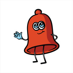 Bell character cartoon vector illustration